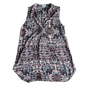 Van Heusen Women’s Multicolor Leaves Sleeveless Size XS‎ Career Business Blouse